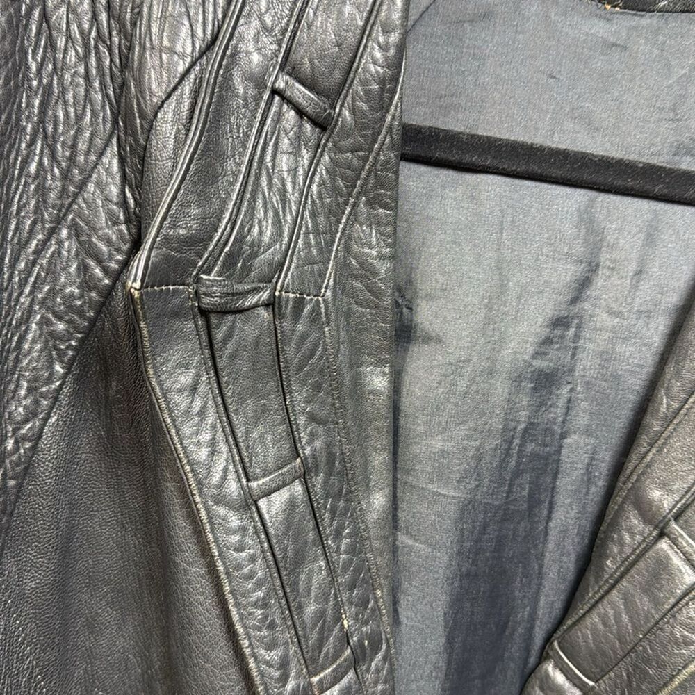 (P2) F.ORTIZ, creation Vintage 80s goatskin jacket in black oversized - Picture 14 of 15